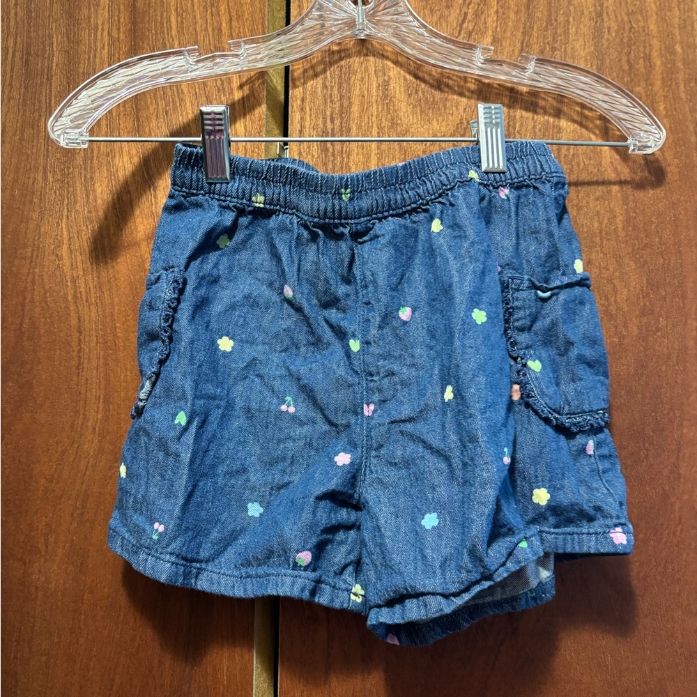 Girl's Granimals Spring Pattern Denim Shorts
